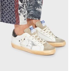 Golden Goose Superstar sneakers White Taupe, Silver, Black NIB Auth Size 37 US 7